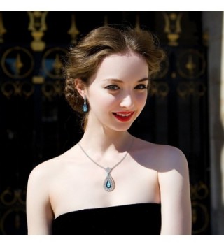QIANSE Swarovski Crystals Necklace Earrings in Women's Jewelry Sets
