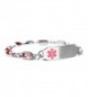 MyIDDr Blank Medical Alert Bracelet for Women - Steel & Glass - CB12O0NQVQO