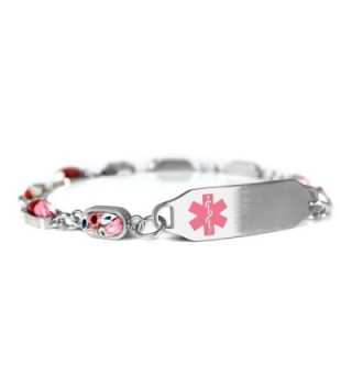 MyIDDr Blank Medical Alert Bracelet for Women - Steel & Glass - CB12O0NQVQO