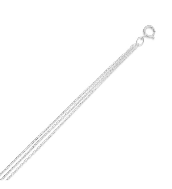 925 Sterling Silver Three Strand Cable Chain Necklace (3.5mm) - C9111SBTDCN