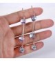 FANZE Silver Tone Earrings Swarovski Crystal in Women's Drop & Dangle Earrings