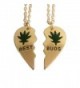 Art Attack Broken Heart Best Buds Marijuana Pot 420 Weed Ganja Best Friends BFF Matching Necklace Gift Set - C612ENYPZXH