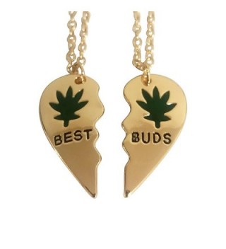 Art Attack Broken Heart Best Buds Marijuana Pot 420 Weed Ganja Best Friends BFF Matching Necklace Gift Set - C612ENYPZXH