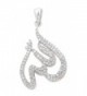 Stunning Sterling Silver and Cubic Zirconia Muslim Pendant: Allah in Arabic Calligraphy - CD117NMC75B