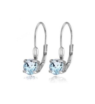 Sterling Silver Topaz Leverback Earrings