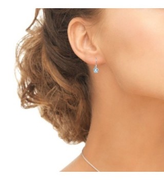 Sterling Silver Topaz Leverback Earrings in Women's Drop & Dangle Earrings