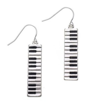 PammyJ Silvertone Piano Keyboard Dangle Earrings - CY11VC704ZN