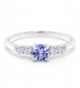 Tanzanite Created Sapphire Sterling Silver