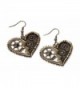 Steampunk Earrings - Gold Gear Heart - CX11WO8MLM3