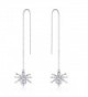 14k Gold Sterling Silver Tassel Threader Dangle Drop Earrings Nickel Free Hypoallergenic Ear hook - Silver - CD18723Q3CW