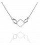 PAVOI 14K Gold Plated Three Interlocking Link Square Pendant on 16-18" Adjustable Necklace - CN186GGCN69