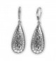 Sabai NYC Silvertone Bohemian Chic Metal Teardrop Dangle Earrings on Leverback Earwires - CV12ILO9MGL