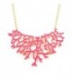 HUAN XUN Branch Coral Statement Necklace Bib Collar Frontal Necklace - CU11O9BK32N