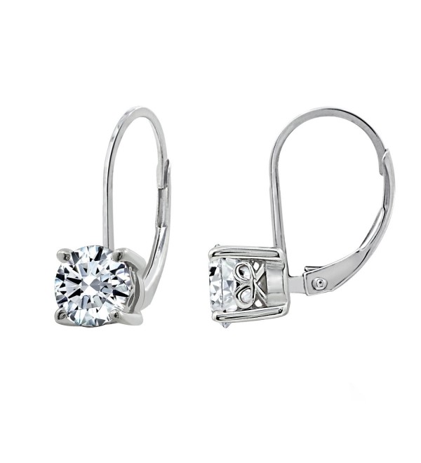 DIAMONBLISS Sterling Silver Swarovski Zirconia Leverback Earrings-(1.5 cttw) - C6188YTAD4W