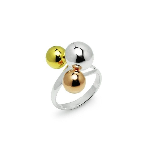 Tricolor Graduated Ball Cocktail Ring - CU12G3EFC79