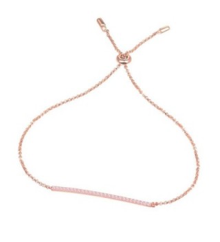 Diamond Bar Bolo Bracelet in Sterling Silver 14K Rose Gold / White Gold Plated - CR1855G0UHM