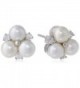 Bella Pearl Cluster Earrings - White - C5119NKLQ1R