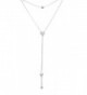 Dainty Heart Lariat Y Necklace - Simple Arrow Pendant Necklaces Multiple Layer Chain - Silver(Heart) - CO12KP68TVR