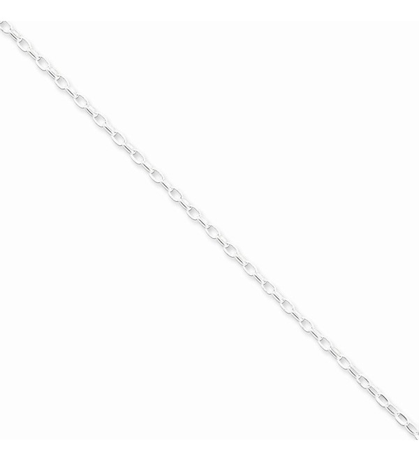 Sterling Silver 2.5mm Oval Rolo Necklace 20 Inches - CV11DJXCJ1F