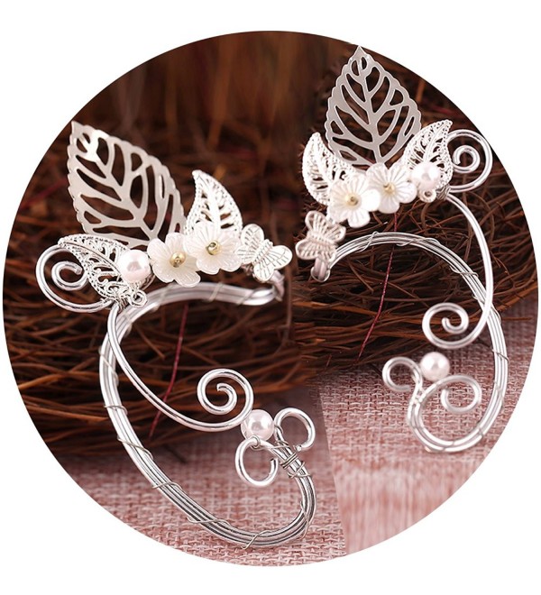 Elf Ear Cuffs- Aifeer 1 Pair Pearl Beads Filigree Fairy Elven Cosplay Fantasy Costume Handcraft Earring - CK17Z53INL8