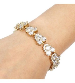 EVER FAITH Zirconia Bracelet Gold Tone