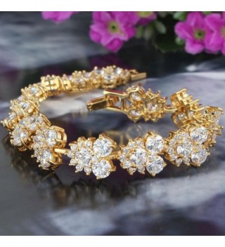 EVER FAITH Zirconia Bracelet Gold Tone in Women's Tennis Bracelets