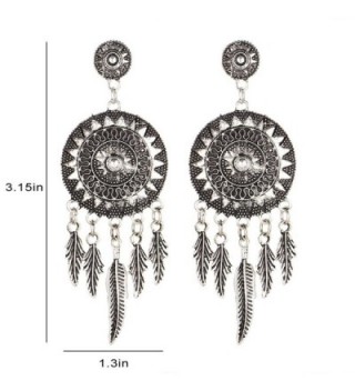 17KM Catcher Vintage Feather Earrings