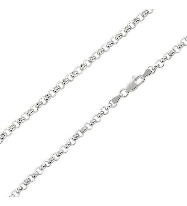 2mm- 2.5mm- 3.5mm- 4mm Sterling Silver ROLO Chain Necklace- Made in Italy - C4184SUQC6H