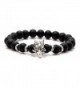 Xusamss Hip Hop Alloy Dragon Bangle 8MM Agate Lava Beads Elastic Bracelet-7.5inches - JHK.2 - C11866WTWC4