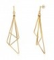 BERRICLE Gold Plated Base Metal Triangle Fashion Statement Dangle Drop Earrings - CQ12O8BJBWW