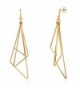 BERRICLE Gold Plated Base Metal Triangle Fashion Statement Dangle Drop Earrings - CQ12O8BJBWW