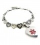 MyIDDr - Pre-Engraved & Customized Women's Bariatric Surgery Medical Charm Bracelet- Black Steel Hearts - C311HUXF36N