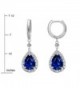 Star Simulated Sapphire Earrings Dangling