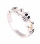 Acefeel Fashion Jewelry Silver-tone High Polished Black Enamel Triple Skulls And Crossbones Design Ring - CT1203IUQPT