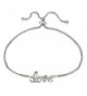 Sterling Silver LOVE Polished Adjustable Bracelet - CI12N8ZGRRQ