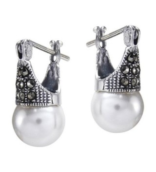 Marcasite Cultured Freshwater Sterling Earrings