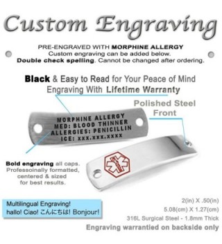 MyIDDr Pre Engraved Customizable Morphine Bracelet