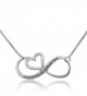 CoolJewelry Sterling Silver I Love You To The Moon And Back Infinity Heart Pendant Necklace - CD12MOI7LGN