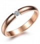 Mayfun Tiny Faux Diamond Rose Gold Tone Slim Band Ring for Women Girls - C91880ZRYCE