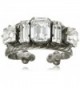 Sorrelli Geometric Crystal Double Band Ring - Crystal - CT120DJF44L