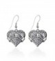 Color Guard Pave Heart Earrings French Hook Clear Crystal Rhinestones - CC1240KEJTF