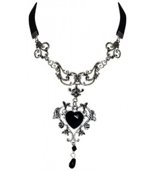Black Bavarian Heart Necklace for Dirndl - CL11N4H7FGF