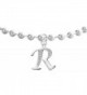 Silver dangly anklet with Alphabet CZ clear crystals - R - CG17YDSNR7O
