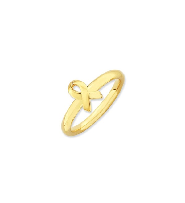 2.5mm Stackable 14K Yellow Gold Plated Silver Awareness Ribbon Ring - C21189I6UJR