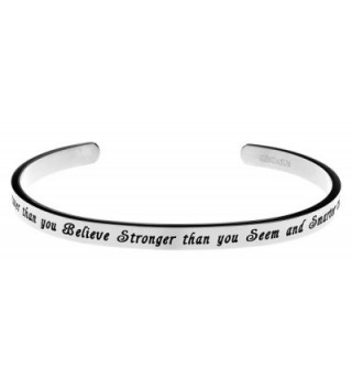 You are Braver than you Believe Stronger than you Seem and Smarter than you Think Cuff Bangle Bracelet - CC12IRWKRX9