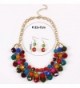Kexuan Statement Necklace Earrings Multicolored