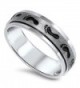 Spinner Footprint Baby Classic Ring 316L Stainless Steel Brushed Band Sizes 8-15 - CP11Y61BI1L