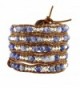 Womens Simulated Gemstones Beaded Leather Wrap Around Bracelet - CE126CAAV69