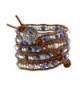 Simulated Gemstones Leather Bracelet Sodalite