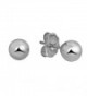 JewelStop 14k Real White Gold Stud Ball Earrings W/ Gold Friction Backs - 5 mm - CT11Y700001